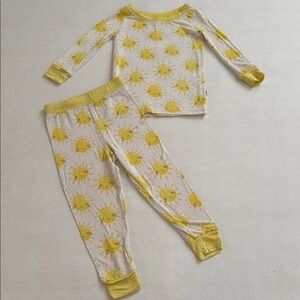 Little Sleepies Yellow Sun Print Pajama Set Size 12-18 Months
